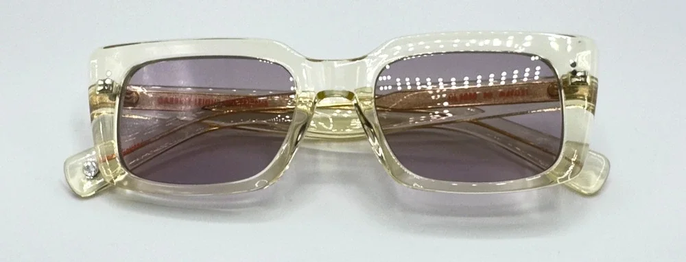 Garrett Leight Sunglasses GL3030 PG Pure Glass Rectangle Frame Plum Lens